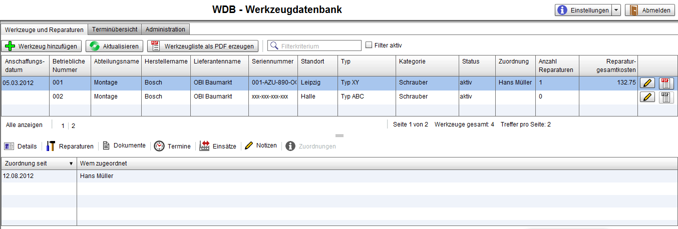 WDB - Werkzeugdatenbank